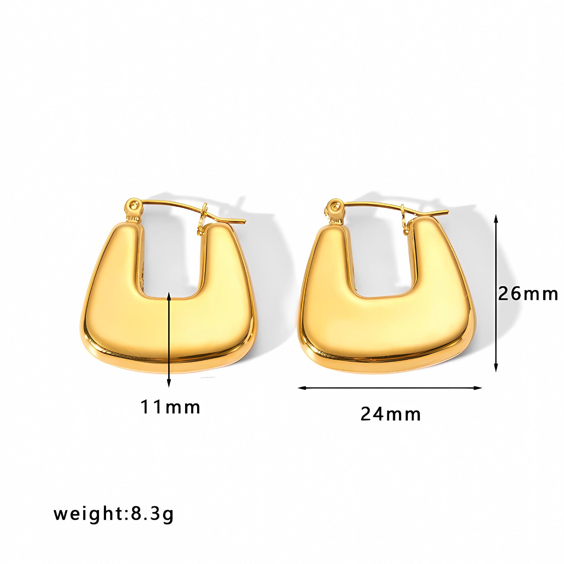Wholesale Curved 18K Gold Stainless Steel Earrings ACC-ES-LiQuan011