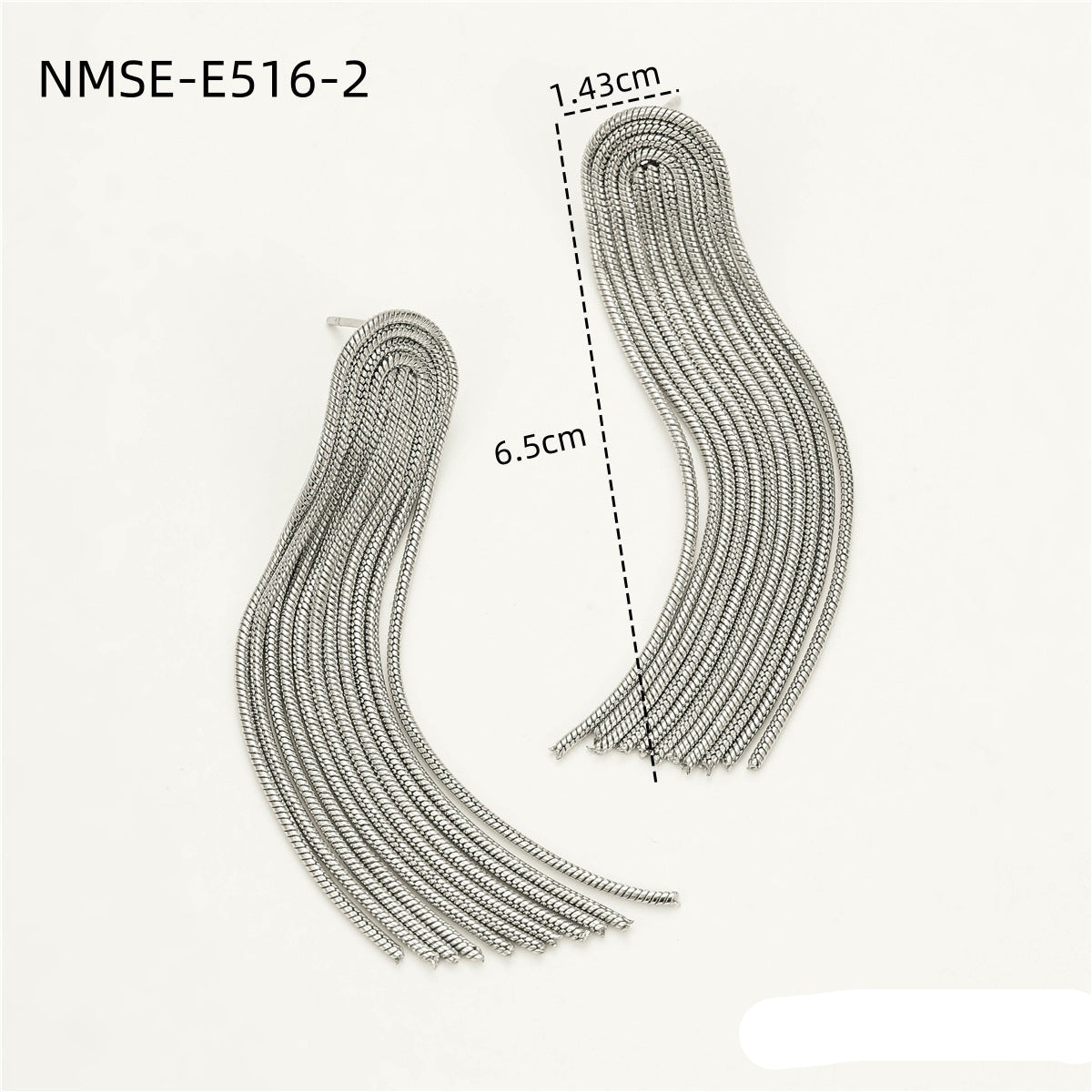 Wholesale plated 18K gold long stainless steel tassel earrings