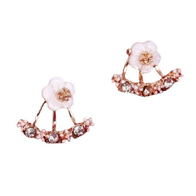 Wholesale  small daisy flower rear hanging earrings
