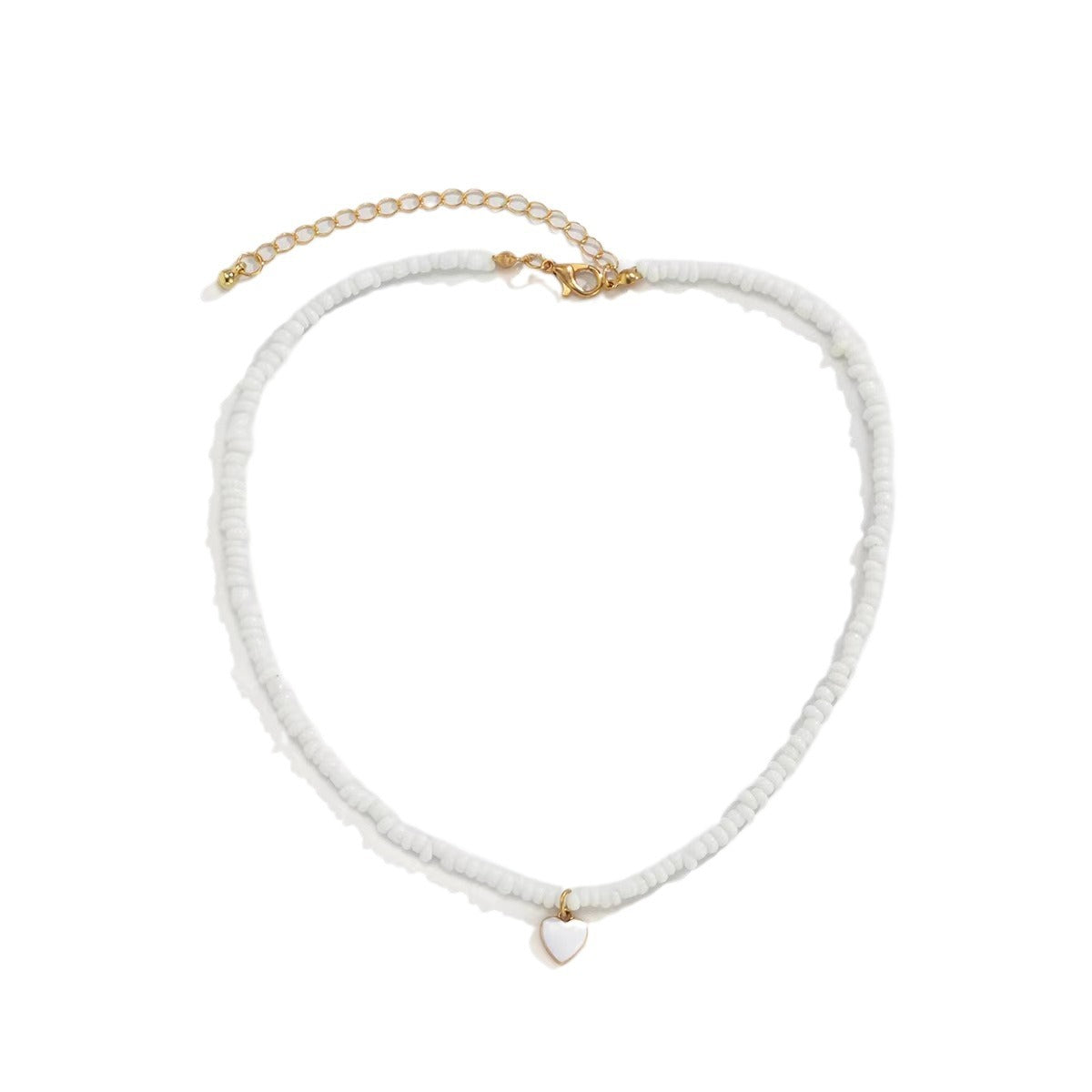 Wholesale Bohemian Clavicle Handmade Bead Heart Necklace