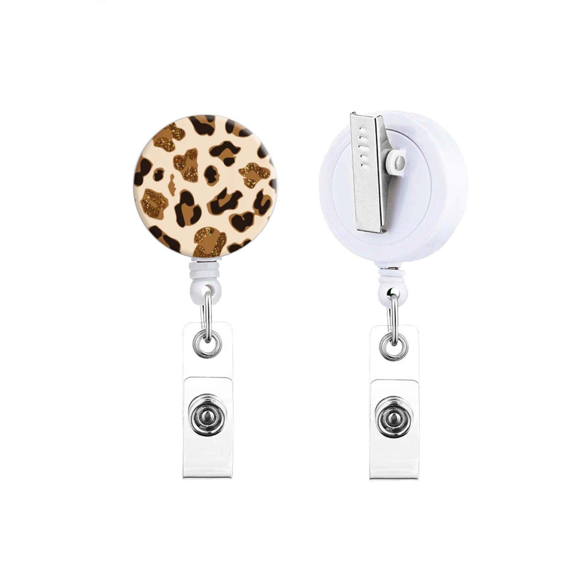 Wholesale Badge Reels ABS Nurse Doctor Leopard Cow Print Retractable Keychain