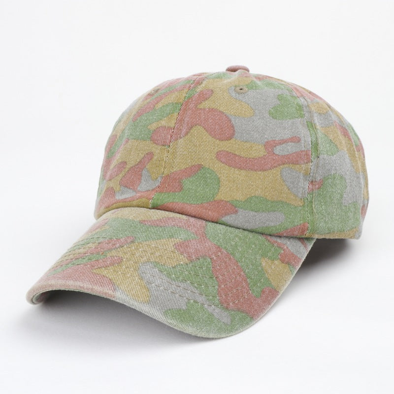 Wholesale Cotton Washed Hat Denim Camouflage Curved Brim Baseball Cap ACC-HT-LueLan016
