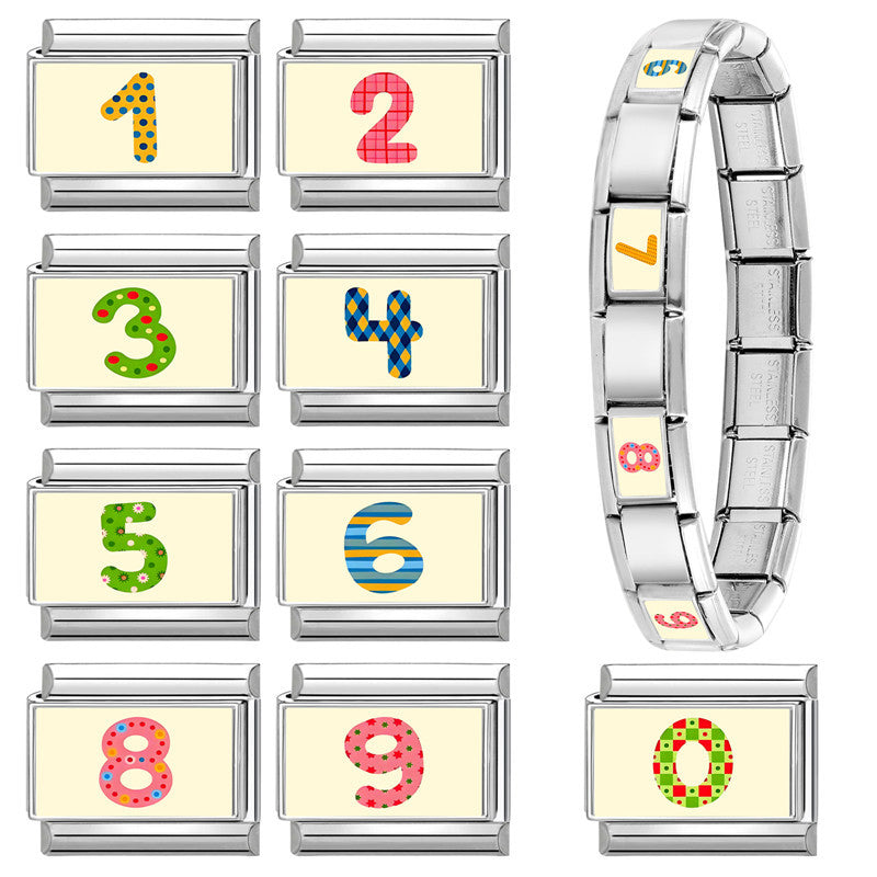 Wholesale Fashion DIY Modular Number Bracelet Kit Stainless Steel Colorful Jewelry Making Accessory For Everyday Wear