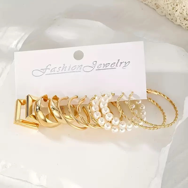 Wholesale Alloy Geometric Square Earrings Set Ins Style Fashion Jewelry Accessory