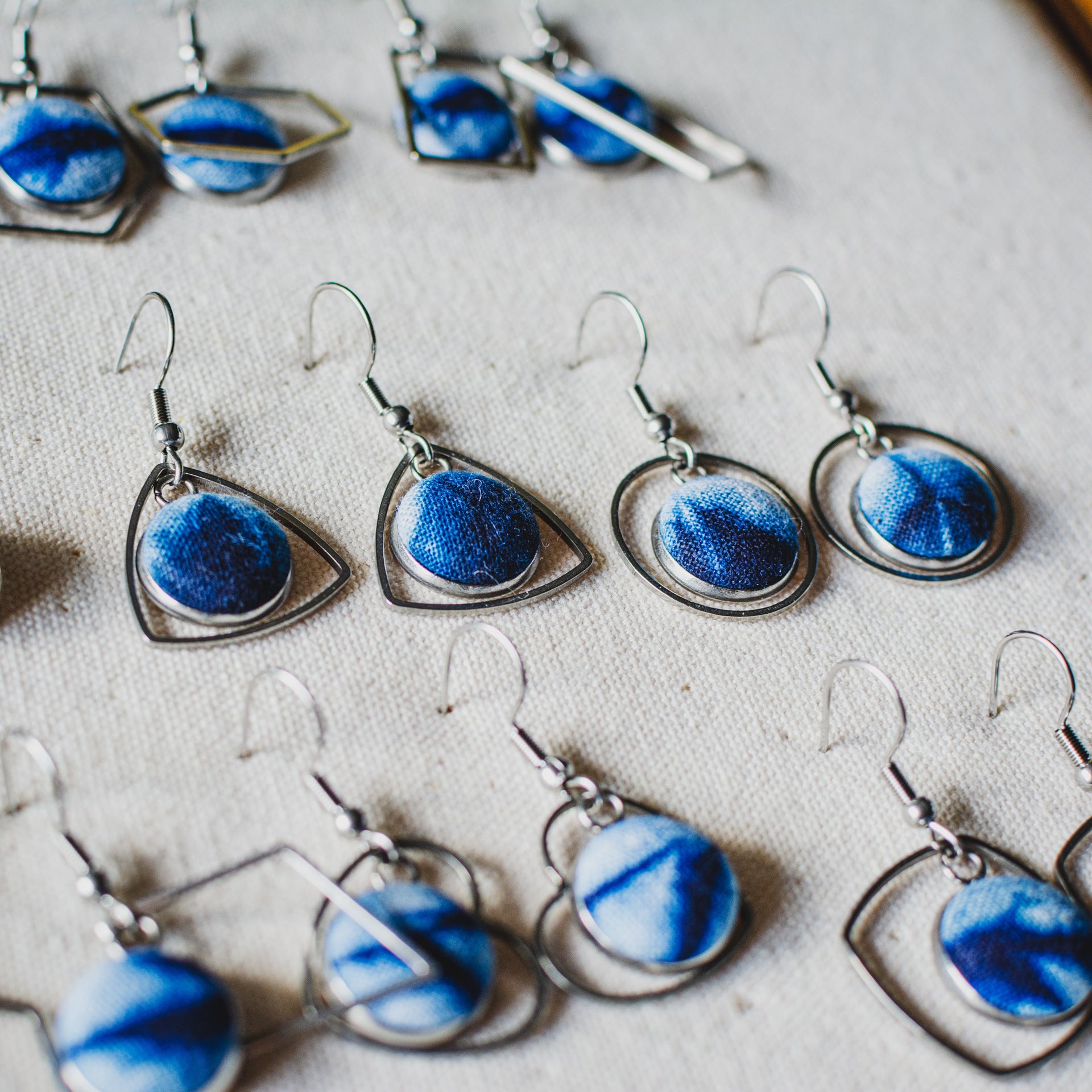 Wholesale tie-dye handmade stainless steel geometric earrings