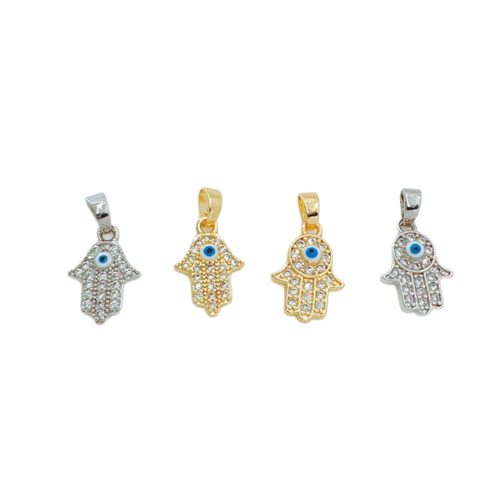 Wholesale Gold Plated Copper Zircon Evil Eye Pendant Charm Fashion Jewelry Accessory for DIY Bracelet Necklace
