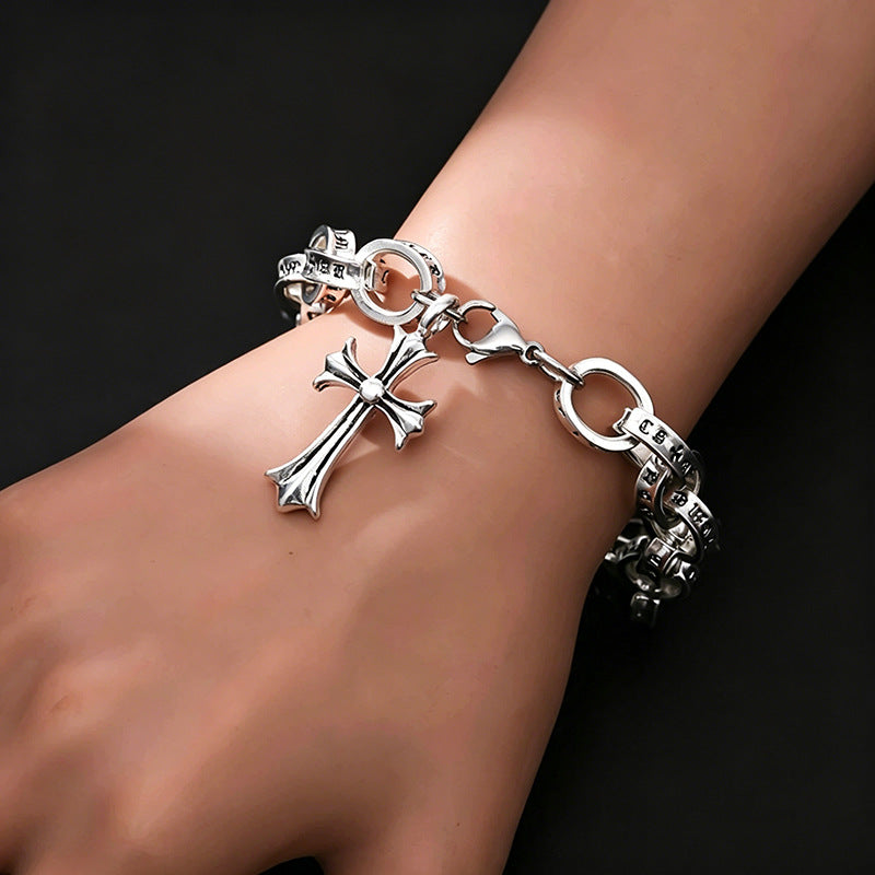 Wholesale Retro Cross Pendant Bracelet Unisex Alloy Jewelry Fashion Accessory Gift