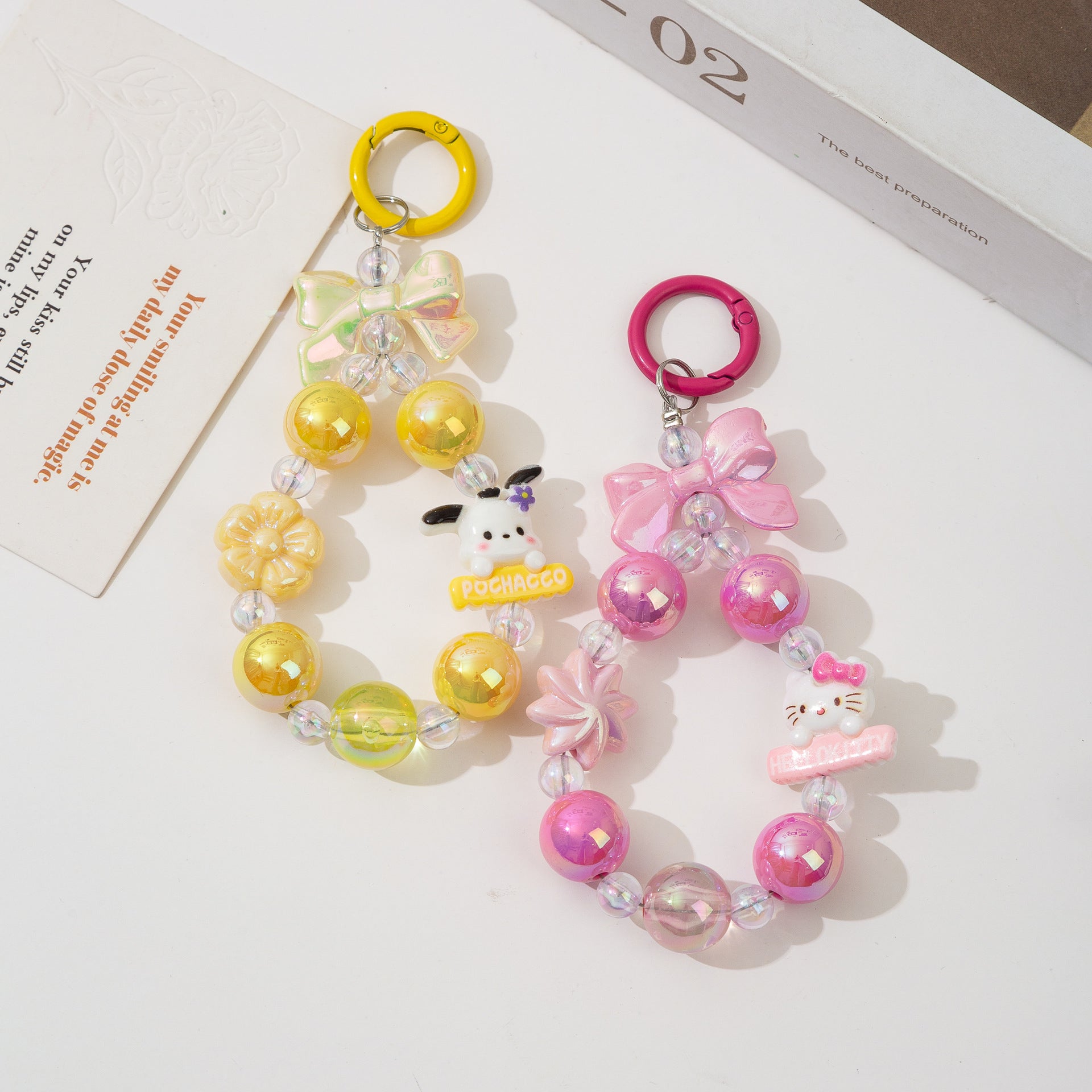 Wholesale Cartoon Fun Handmade Beaded Acrylic Colorful Keychain ACCVIP