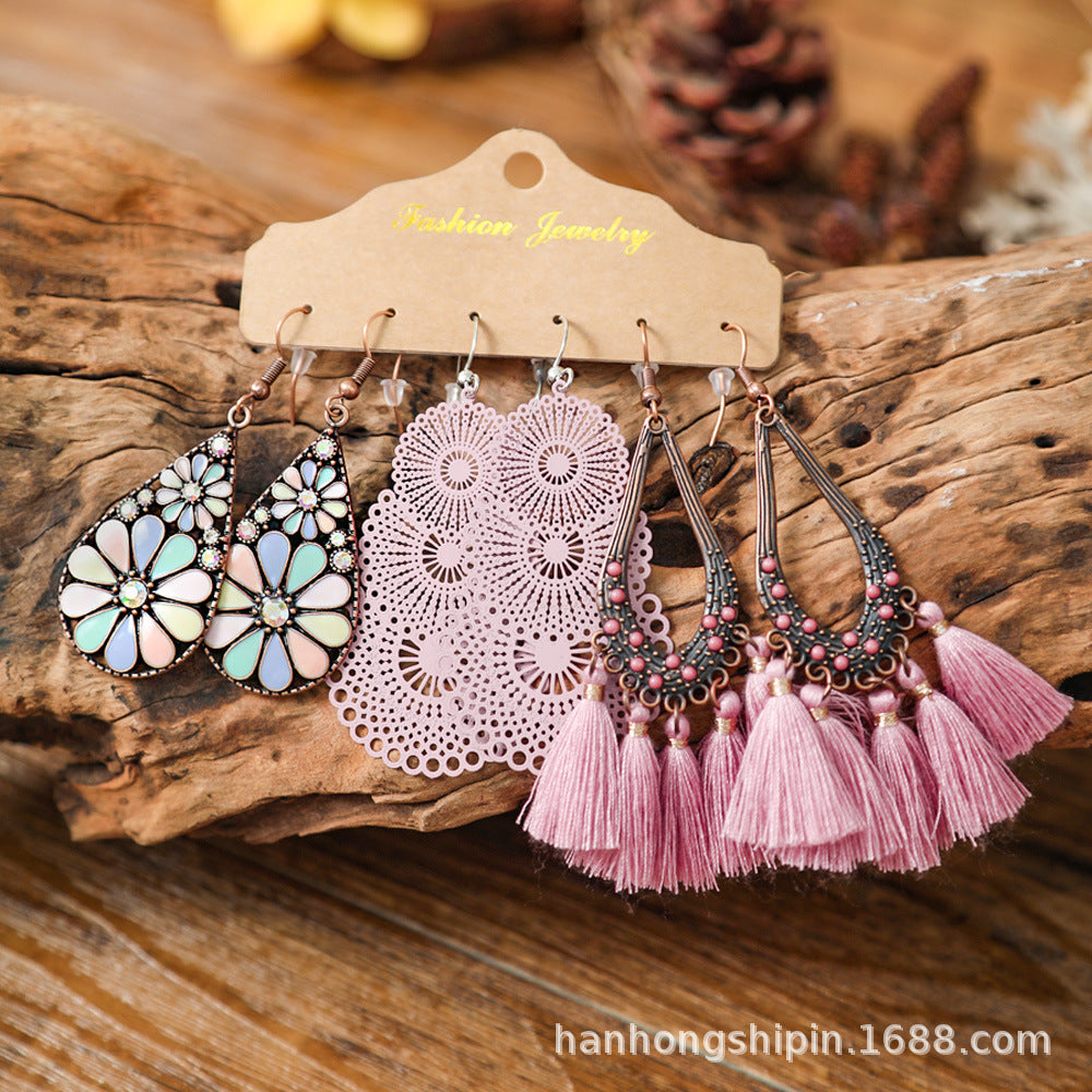 Wholesale Zinc Alloy Ethnic Style Hand woven Earrings Fashion Accessory Gift