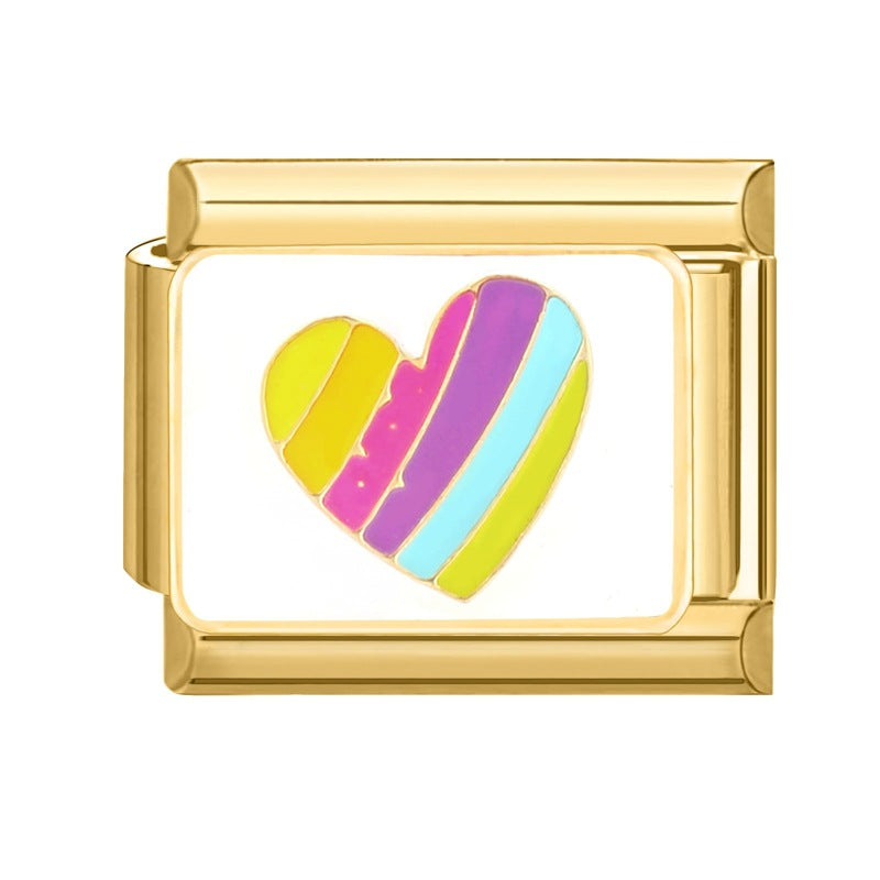 Wholesale Italian Charm Bracelet 9mm DIY Splicing Removable Gold Base Color Series Stainless Steel Composable Bracelet