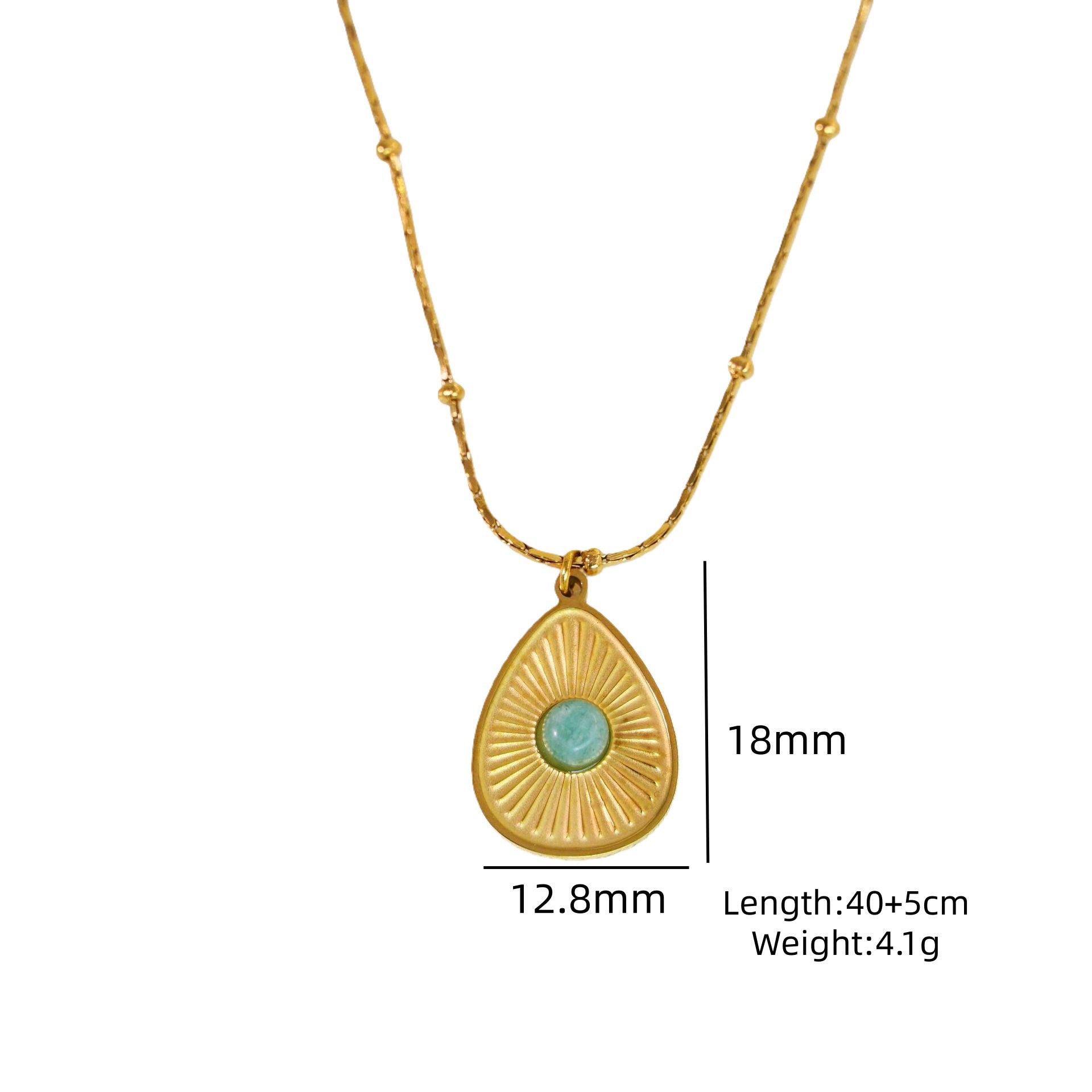 Wholesale Light Luxury Blue Tianhe Stone 14K Gold Plated Titanium Steel Necklace,  Fashion Jewelry Accessory Gift