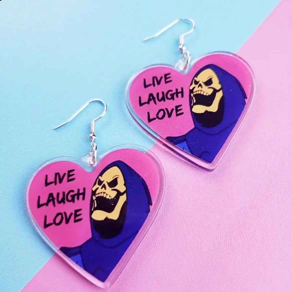 Wholesale Halloween Heart Skull Acrylic Earrings ACC-ES-AnDao019