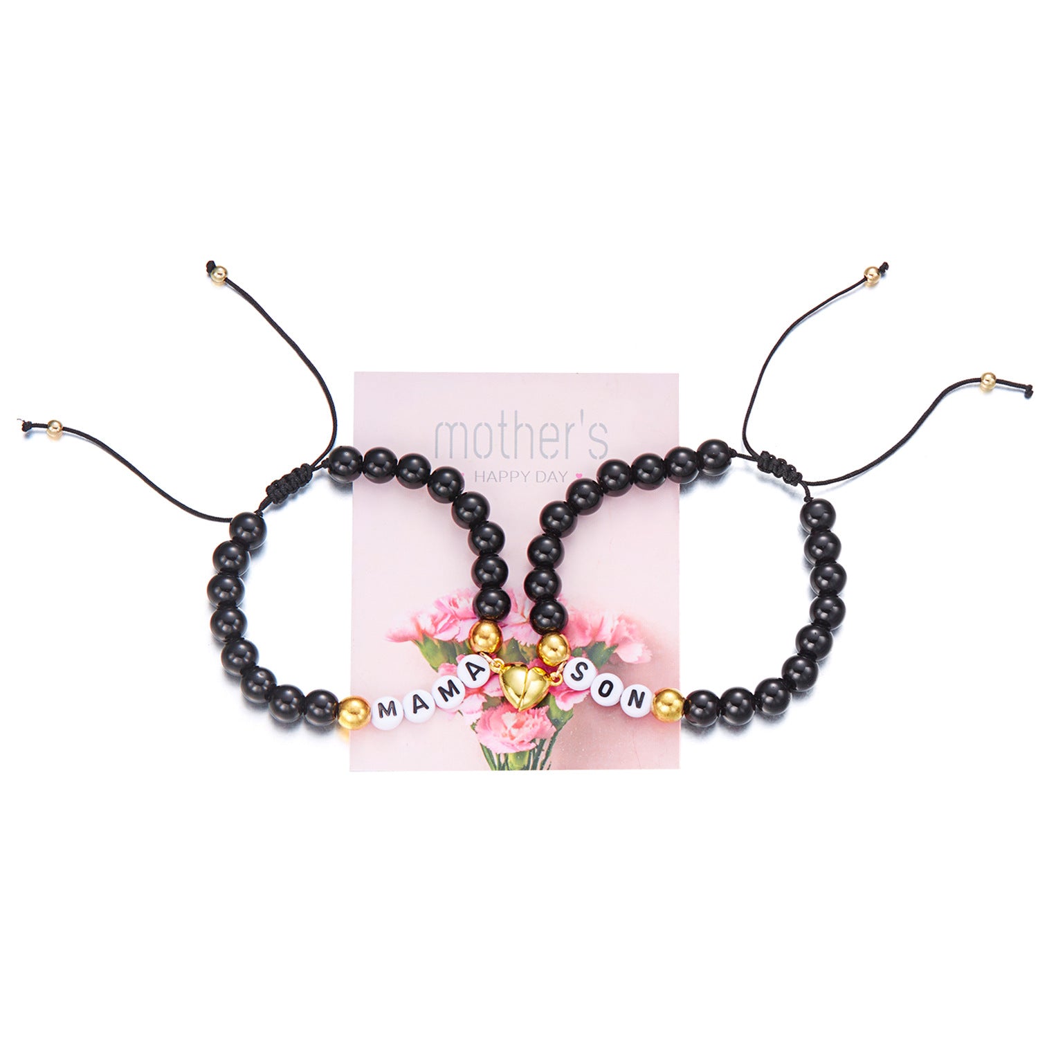 Wholesale Mother's Day Gift Hand-woven Natural Stone Card Bracelet