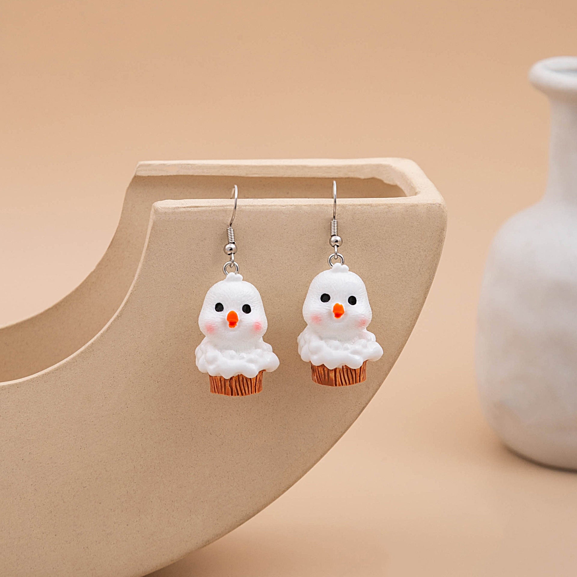 Wholesale cute cartoon chicken animal earrings