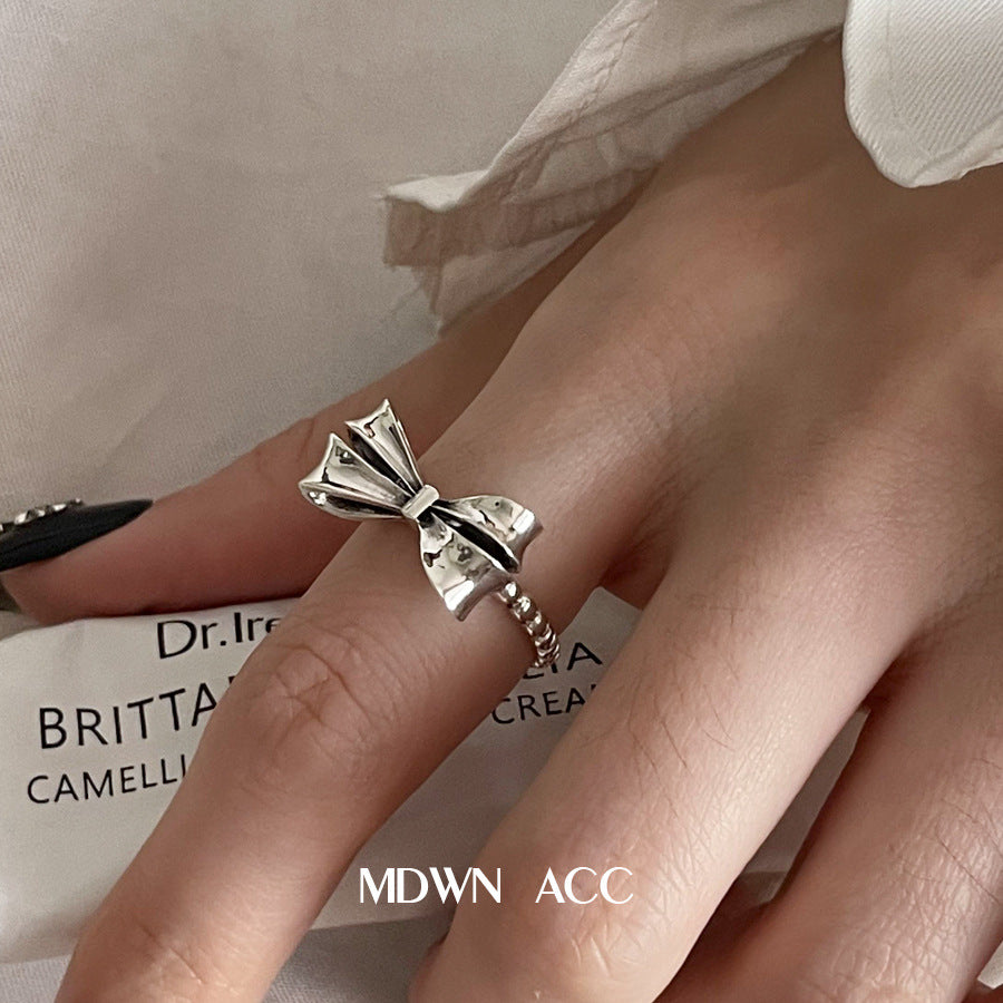 Wholesale  925 Sterling Silver Ring Bow Flower  Open Ring