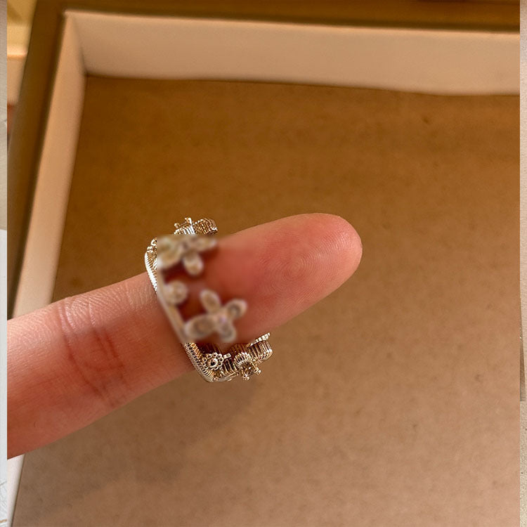 Wholesale Butterfly Wave Gold Plated Ring with Zircon,  Party Jewelry Accessory Boutique Resale