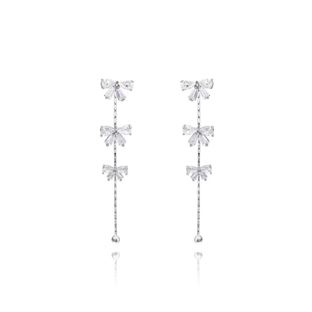 Wholesale  Zircon Butterfly Tassel Earrings