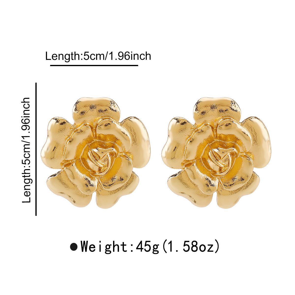 Wholesale Retro  Alloy Three-dimensional Flower Pendant Exaggerated  Necklace Earrings