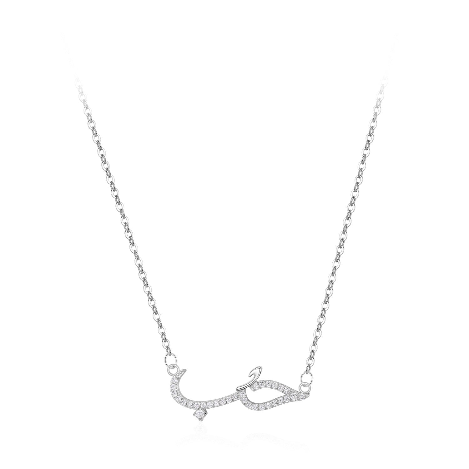 Wholesale s925 Sterling Silver Necklace  Simple Line Crocodile Full Diamond Pendant Clavicle Chain
