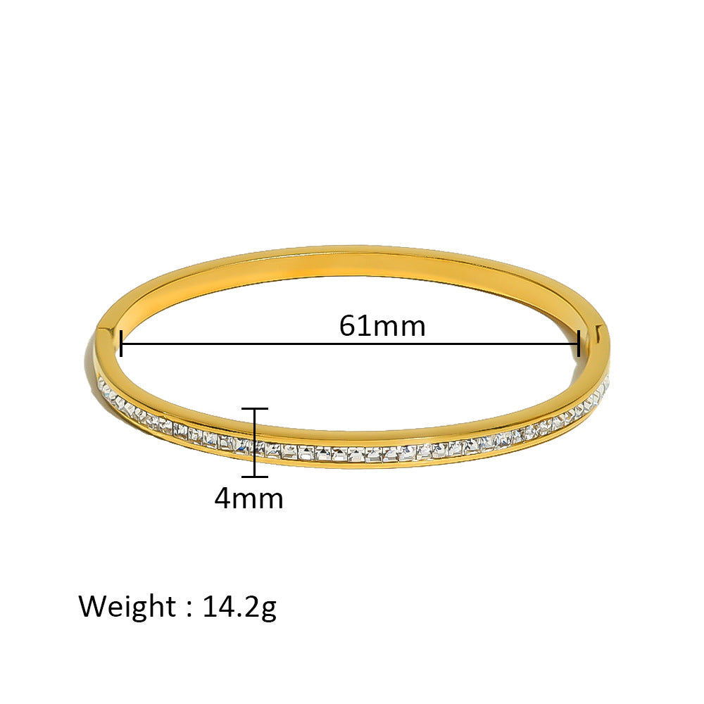 Wholesale Stainless Steel 18K Gold Plated Geometric Star Flower Zircon Bracelet