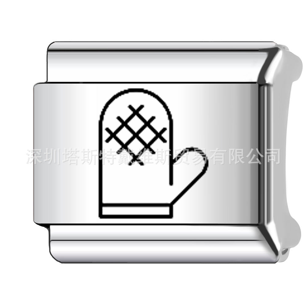 Wholesale 9mm Italian Charm Starter Bracelets DIY square Single Section Creative Stainless Steel Composable Bracelet