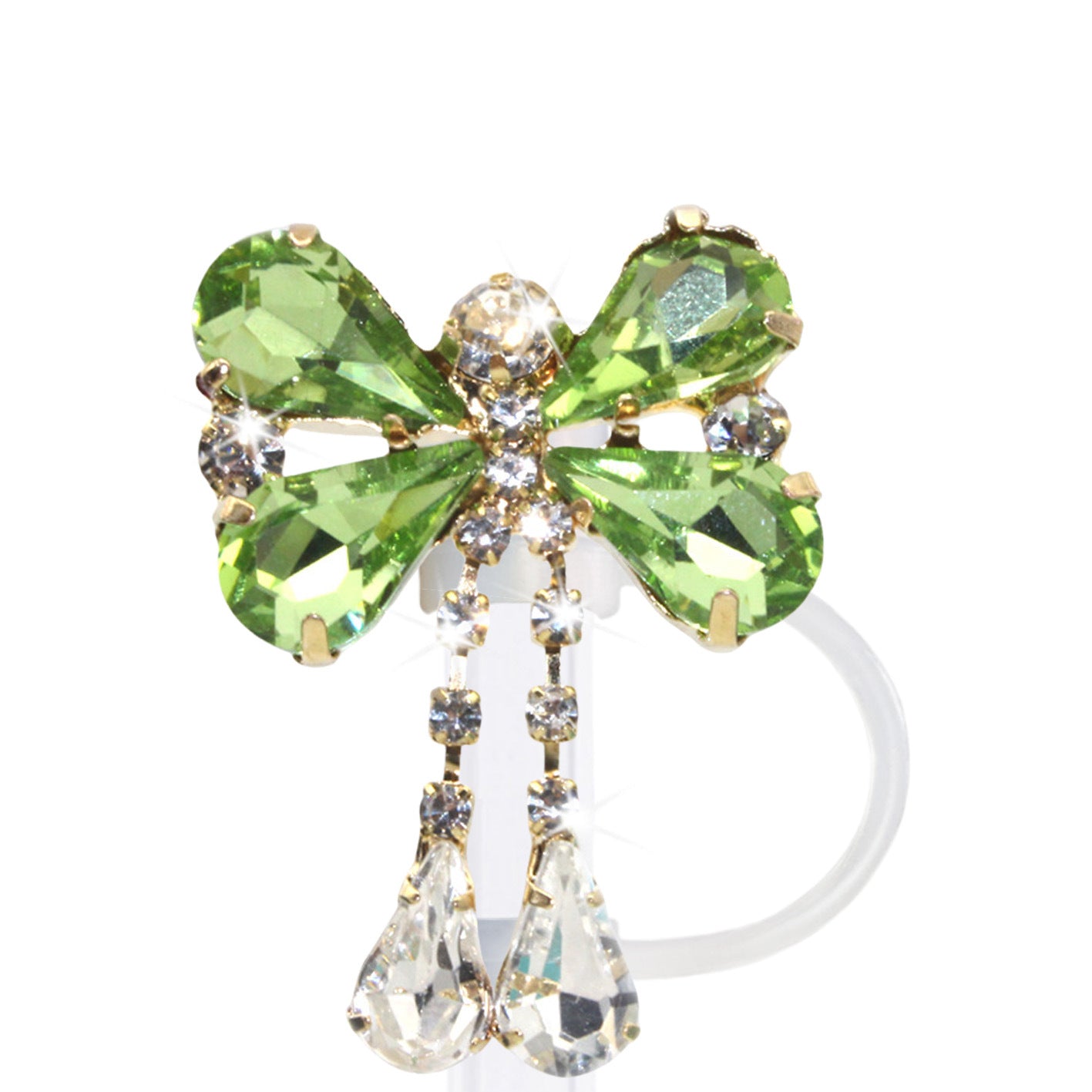 Wholesale Wholesale 50pcs Teardrop Butterfly Pendant 10mm Straw Cover Straw Tube Cap