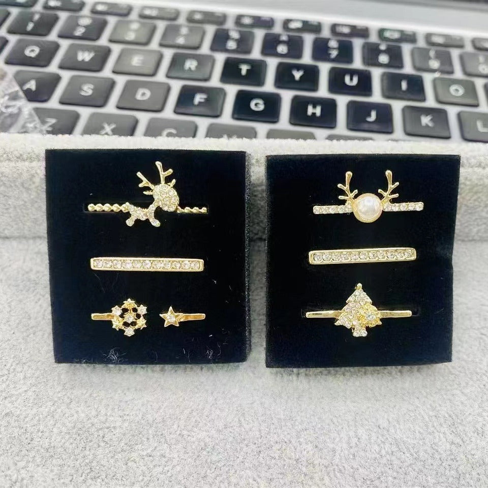 Wholesale Christmas Compact and Exquisite Deer-Themed Smartwatch Set Apple Watch Strap Decoration Ring in Stock