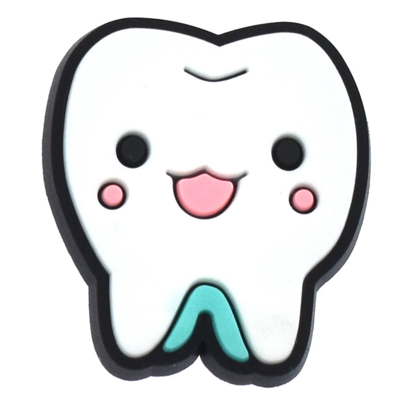 Wholesale Random 100pcs  cartoon toothbrush   PVC Soft Rubber Shoe Buckle Decoration