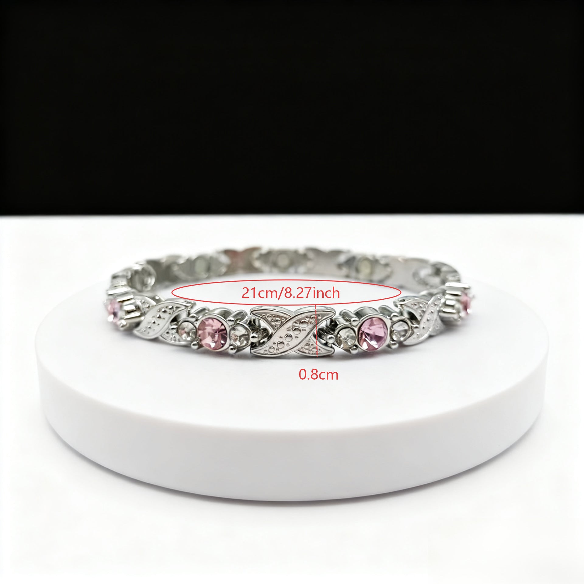 Wholesale Metal Electroplated Magnetic Bracelet Detachable Cross Design Golden Pink Diamond Women' s Jewelry Accessory