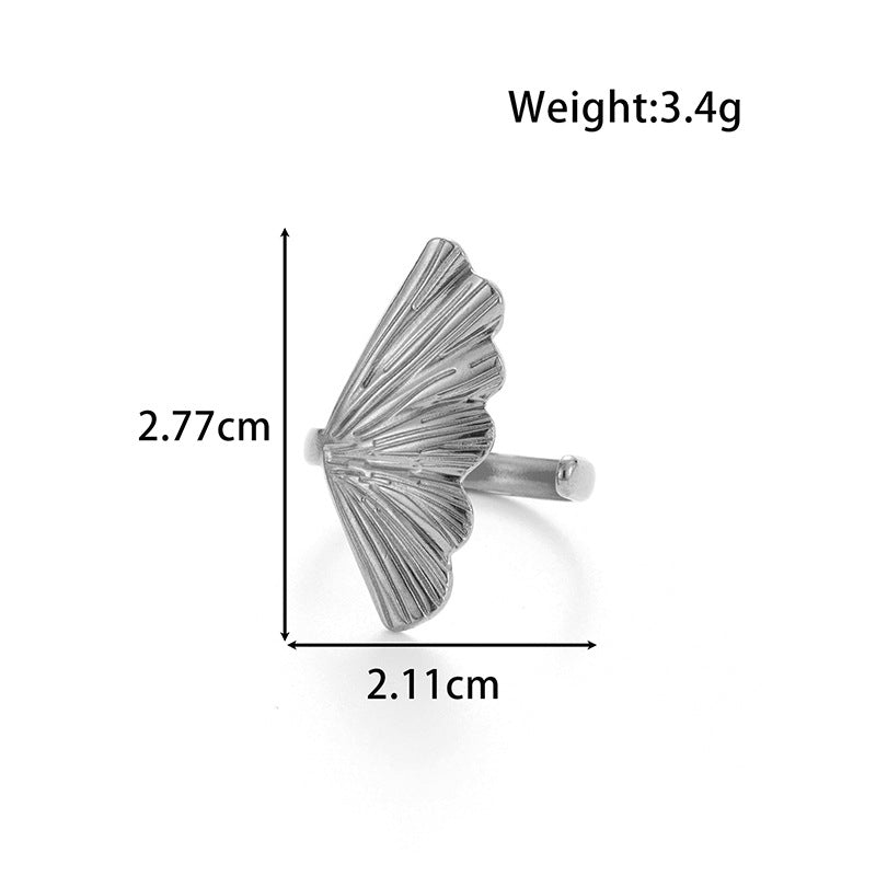 Wholesale titanium steel love butterfly  retro open ring