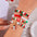 Wholesale  Color Acrylic Diamond Snowflake Bell Elastic Beaded Bracelet Christmas suit