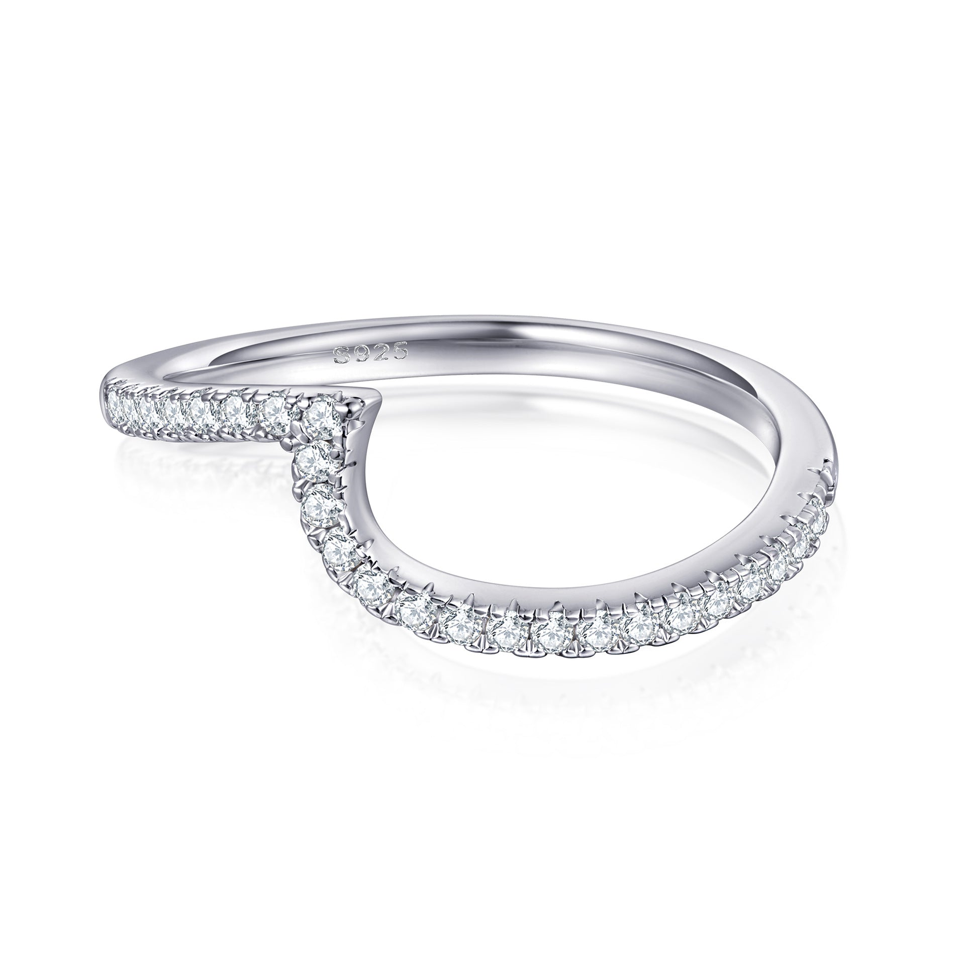 Wholesale Geometric Design 925 Silver Ring Set With Cubic Zirconia Women S Jewelry Accessory For Resale