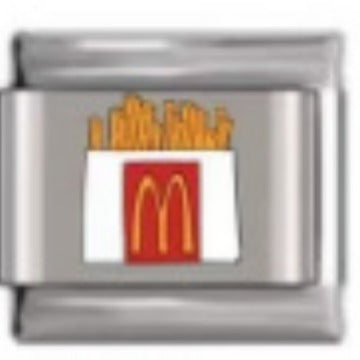 Wholesale 10pcs Italian Charm Bracelet 9mm DIY Splicing Removable French Fries Burger Stainless Steel Composable Bracelet