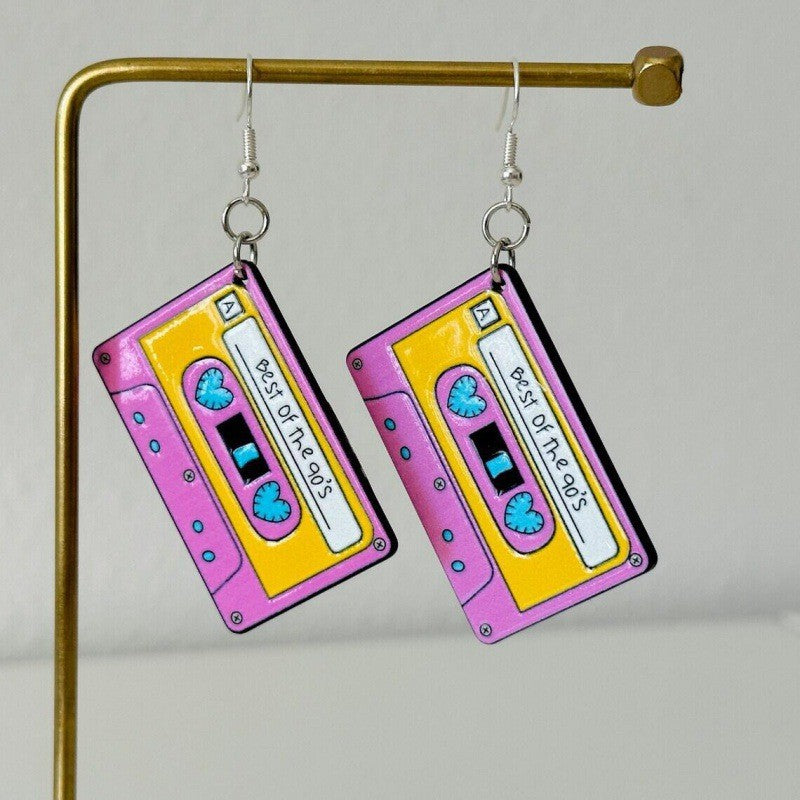 Wholesale Vintage Tape Acrylic Flat Earrings