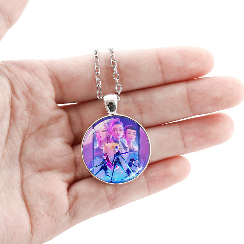 Wholesale kpop korean comic pendant sweater necklace