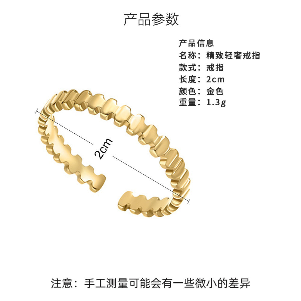 Wholesale  diamond opening titanium steel ring