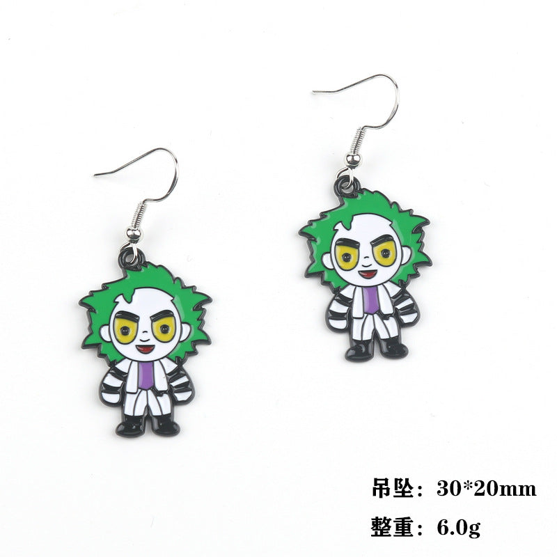 Wholesale Halloween Horror Cartoon Movie Black Plated Pendant Earrings ACC-ES-Fuyu001