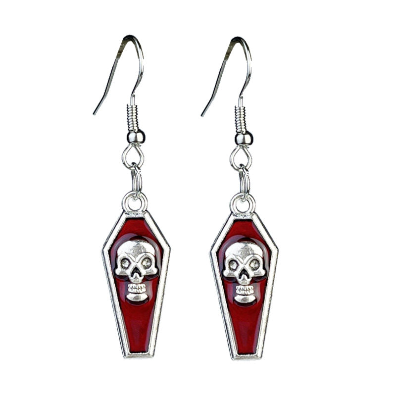 Wholesale 2 Pairs/pack Halloween Skull Skeleton Heart Acrylic Earrings ACC-ES-HY148