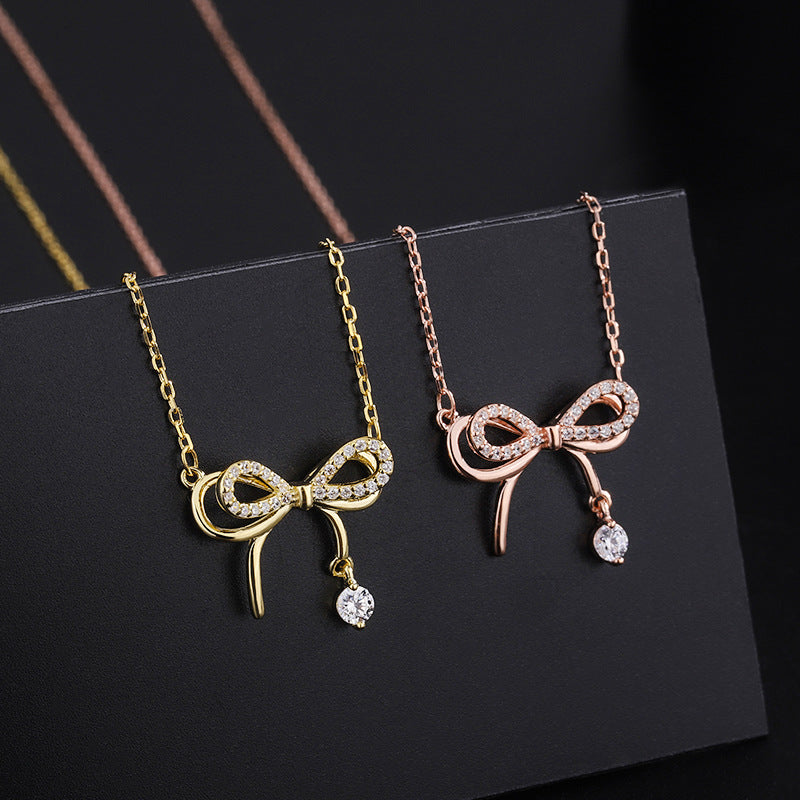 Wholesale s999 silver bow necklace