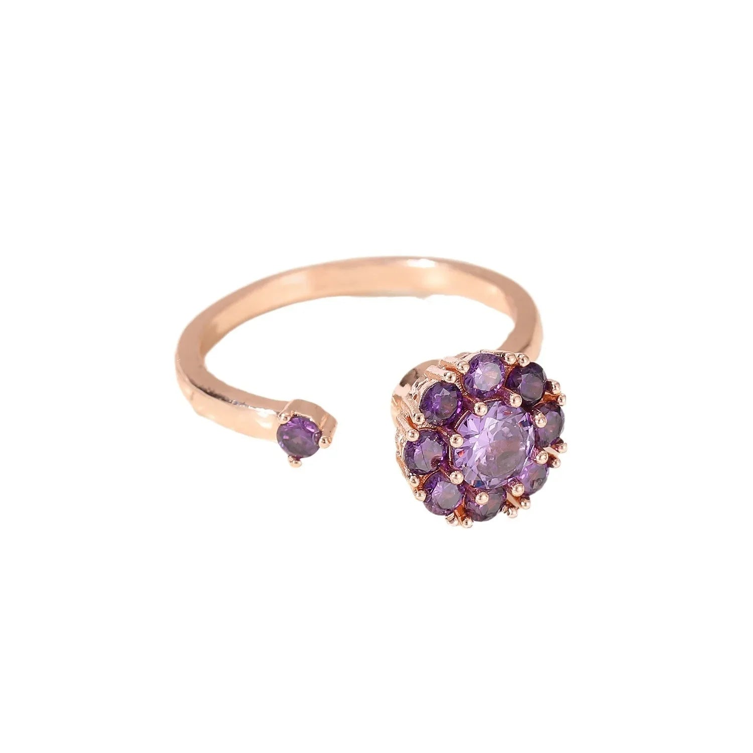 Wholesale Rotatable Purple Crystal Ring