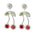 Wholesale Red rhinestone cherry drop earrings