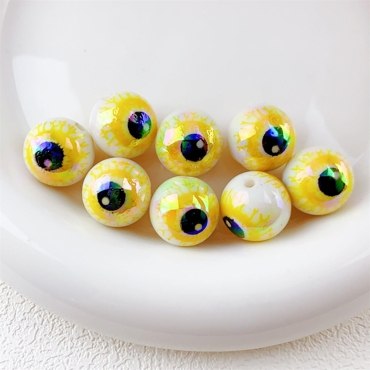 Wholesale 10pcs  colorful horror eyeball Focal Beads DIY Bead Accessories
