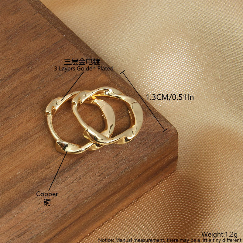 Wholesale Geometric Hollow Love Copper Gold Plated Micro-Inlaid Zirconia Earrings Hoop Earrings ACC-ES-BaiTian001