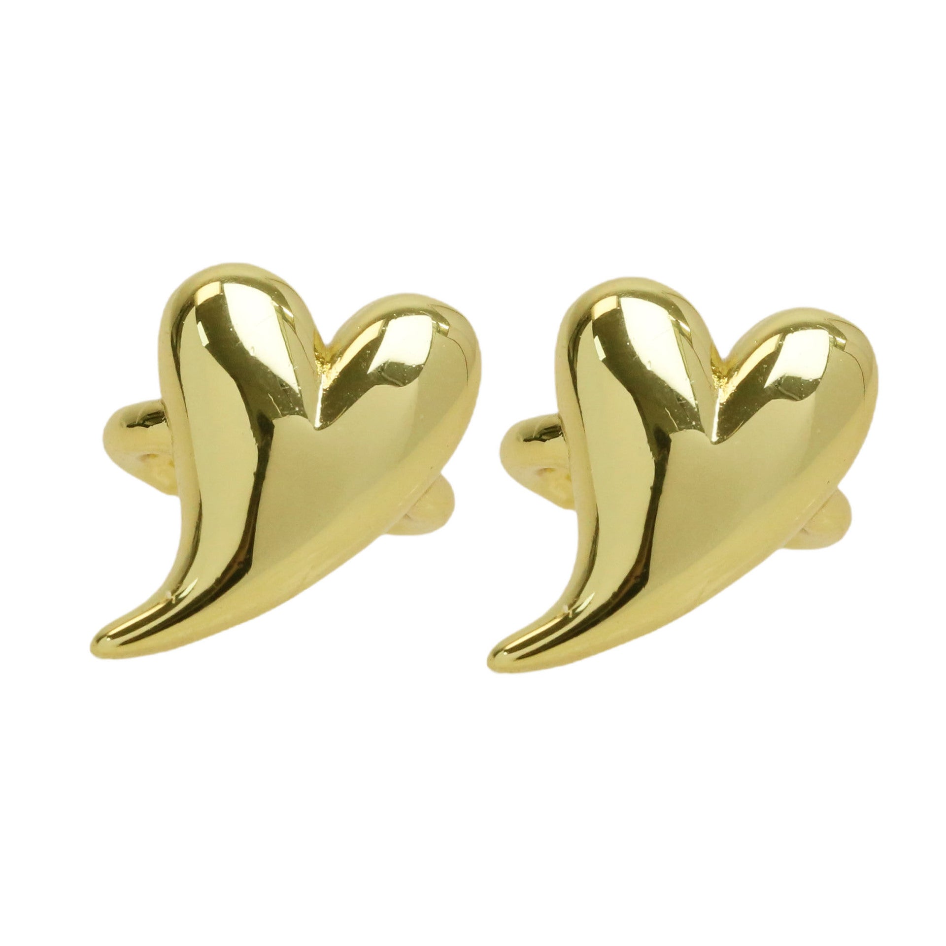 Wholesale 18k gold brass smooth love heart shaped ear clip