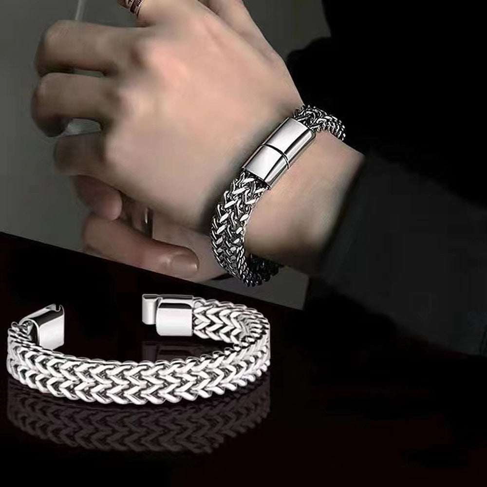 Wholesale Simple Magnet ClaspBrace Titanium Steel Bracelets ACC-BT-Hanyu001