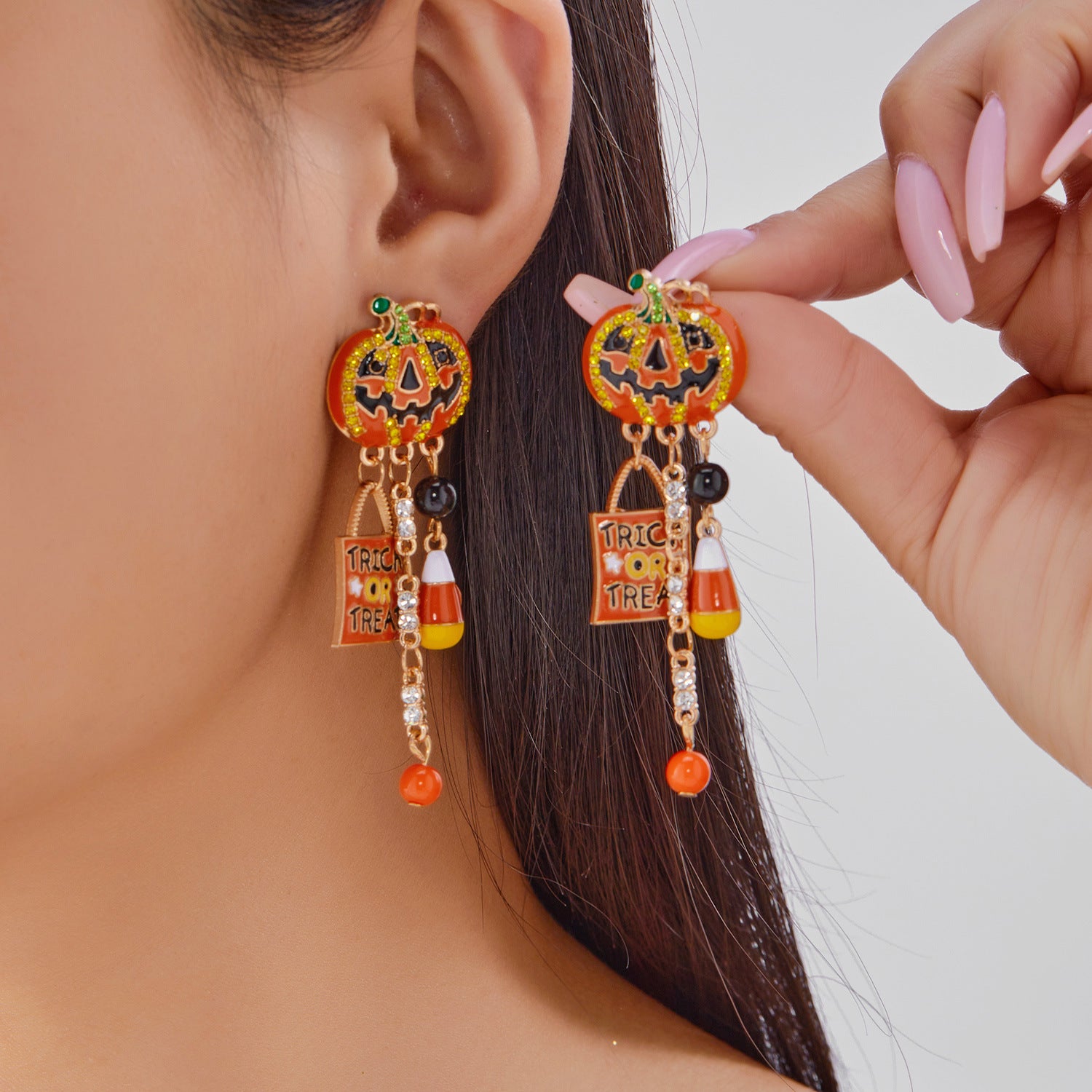 Wholesale  Halloween Pumpkin Ghost Pendant Earrings