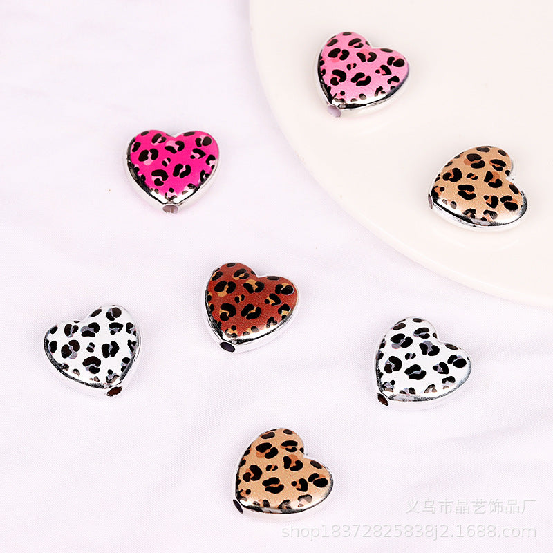 Wholesale  random 10pcs  silver double-sided printed   Focal Beads DIY Bead Accessories