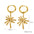 Wholesale Stainless Steel 18K Golden Sun Radial  Exaggerated Personality Necklace Earrings suit