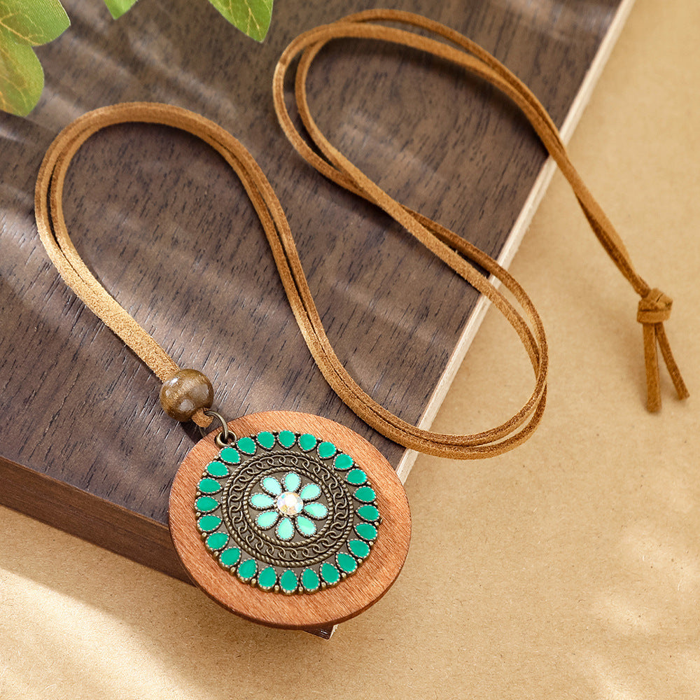 Wholesale Bohemian Geometric Colorful Drop Pendant Necklace Zinc Alloy Fashion Accessory for Travel Gift