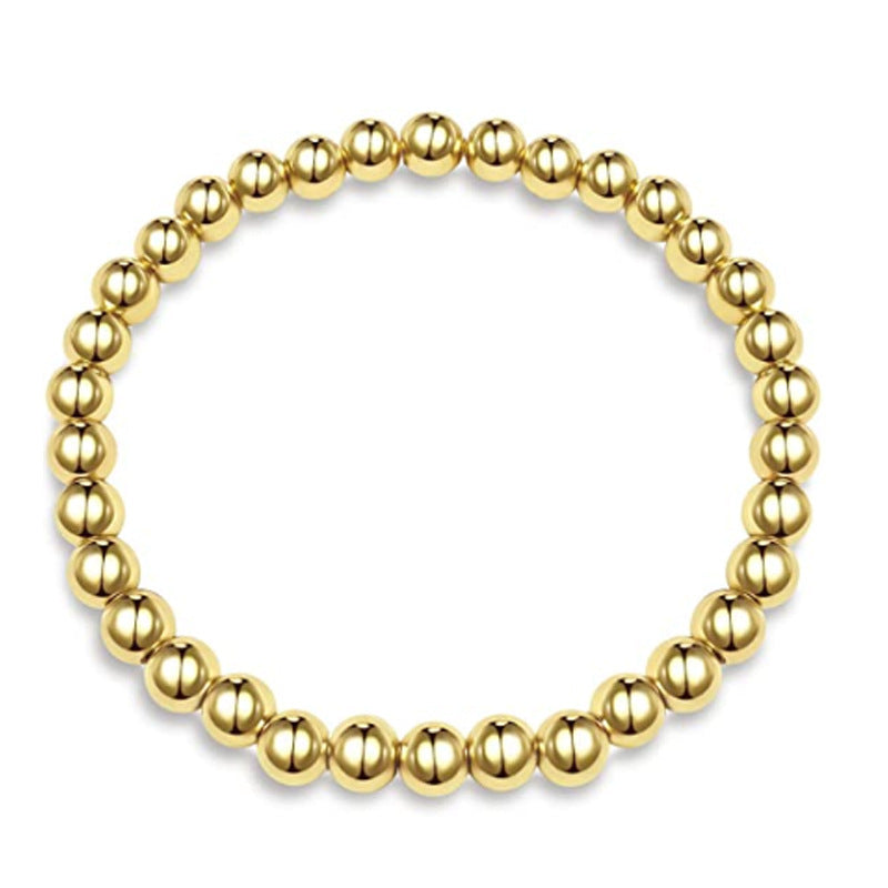 Wholesale Copper Plated Gold Beads Color-retaining Bracelet Beach Style Geometric Elastic Bracelet ACC-BT-zhixiang006